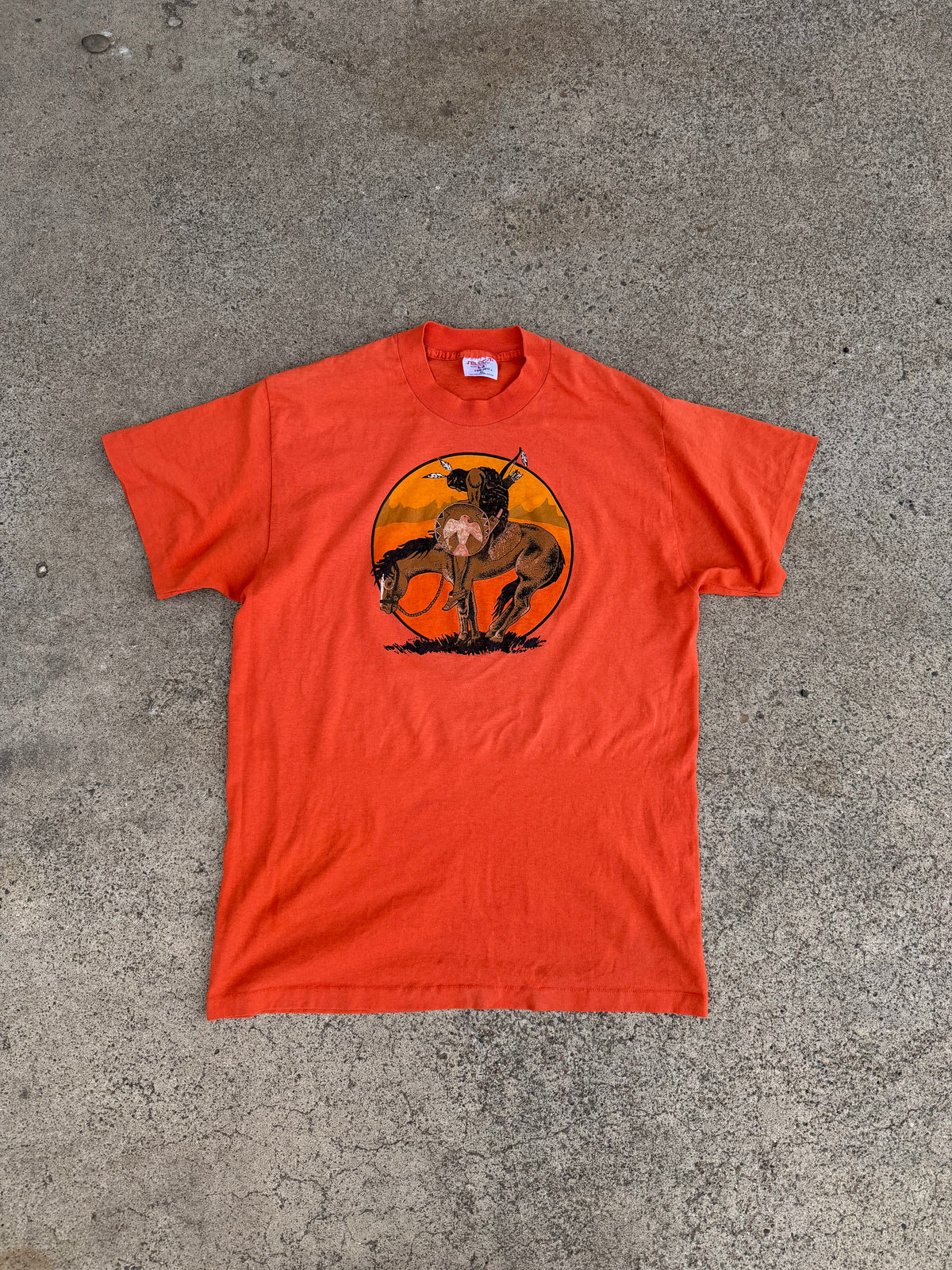 Vintage 90s Crazy Horse Orange tee size XL