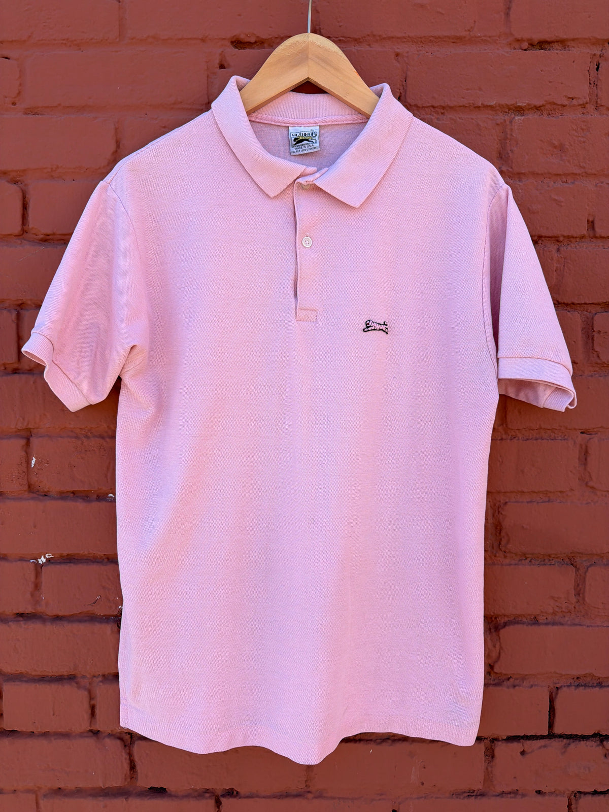 Vintage 80s Le Tigre Pink Polo size Lrg
