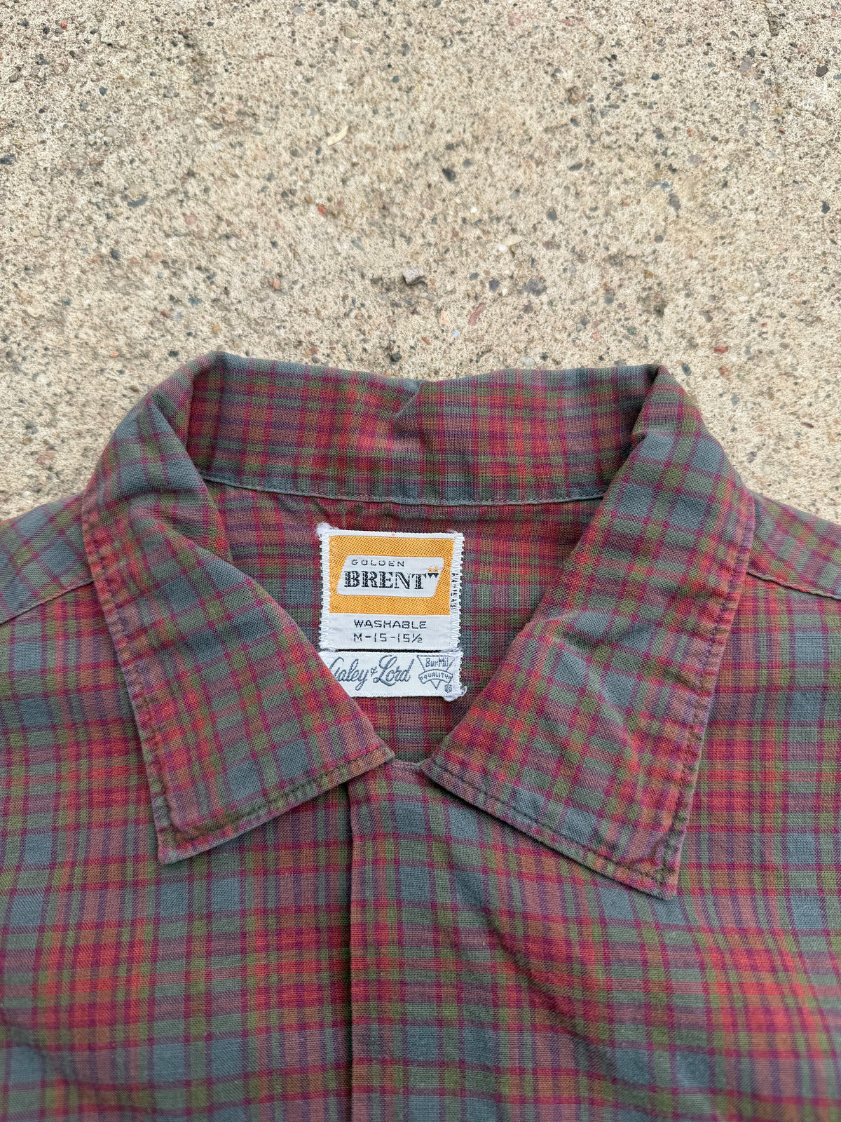 Vintage 50s/60s Golden Brent Plaid Button Down Sz Medium