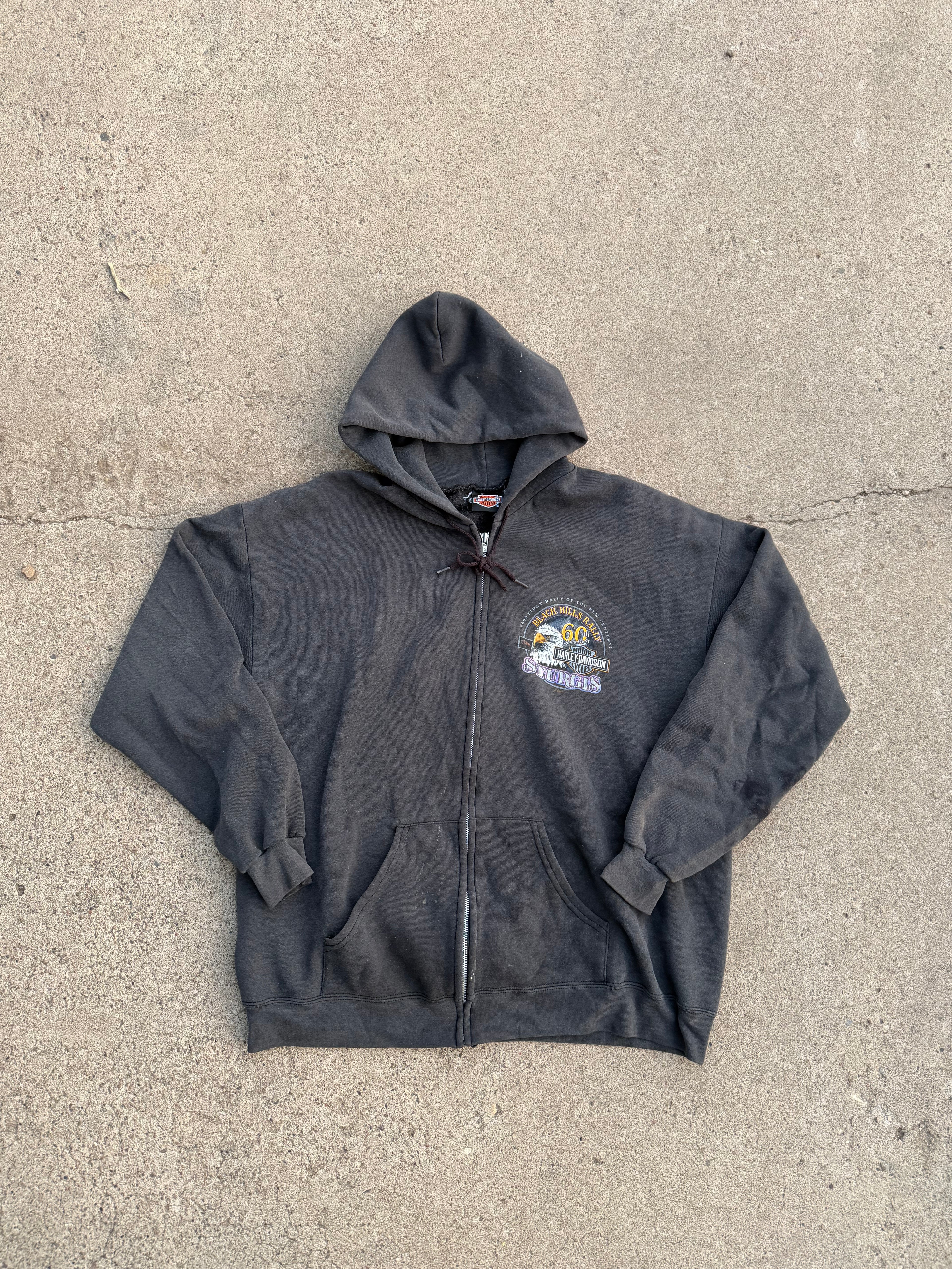 Vintage 2000 Harley-Davidson Sturgis 60th Anniversary Zip-Up Hoodie