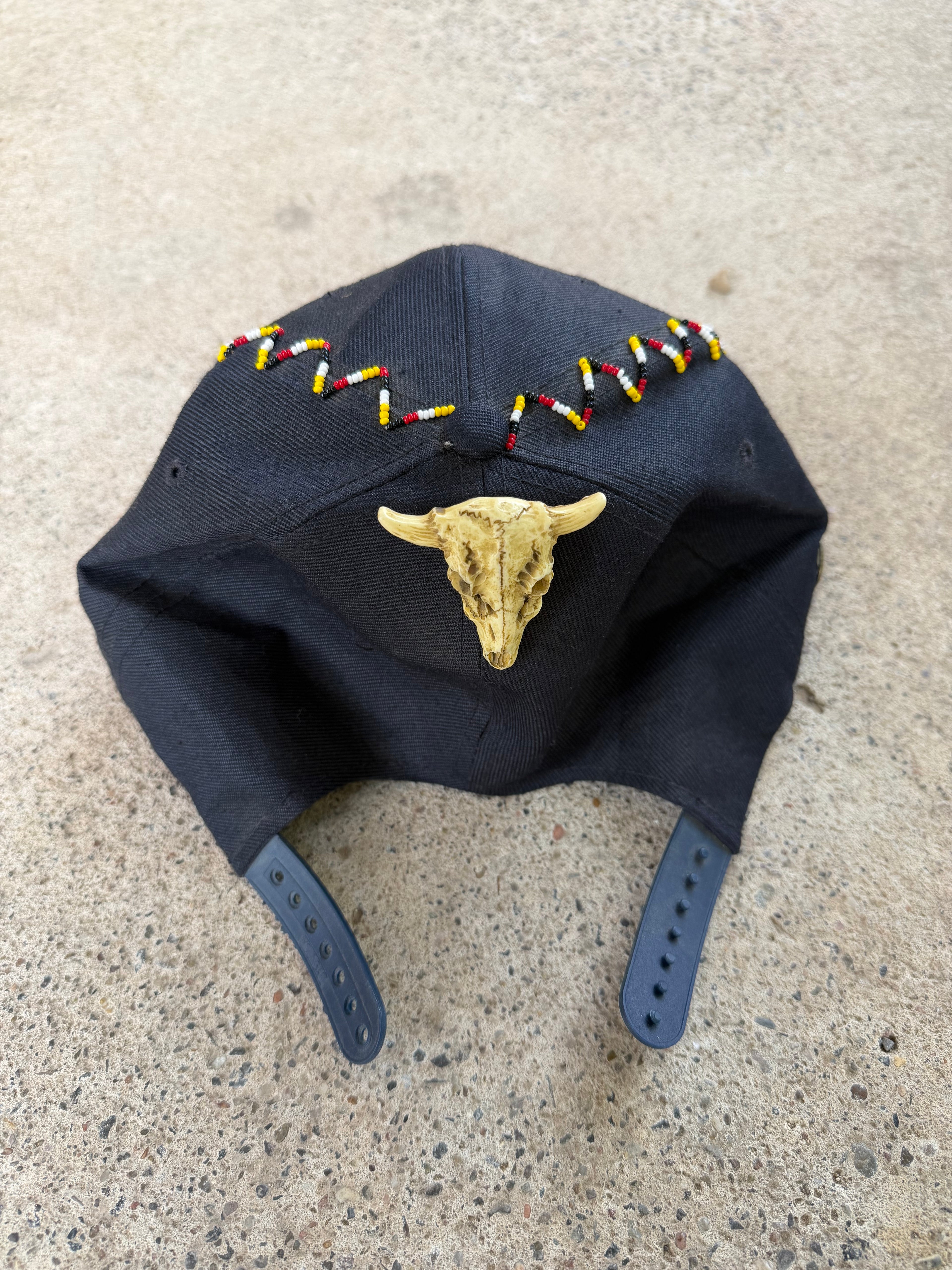 Vintage Native American Indigenous Bead Work Snapback Cap