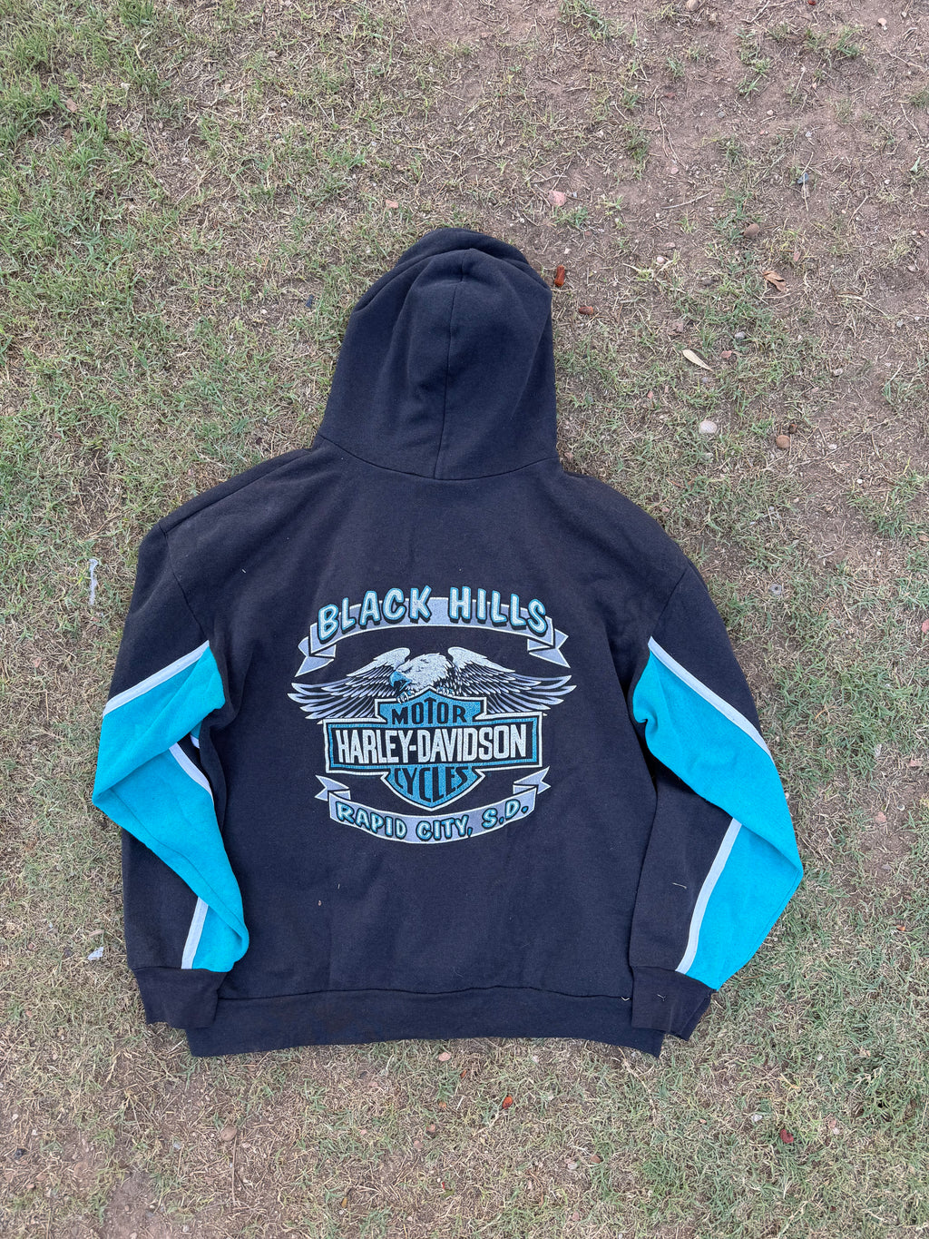 Vintage 90s Harley-Davidson Button Pull-Over Hoodie