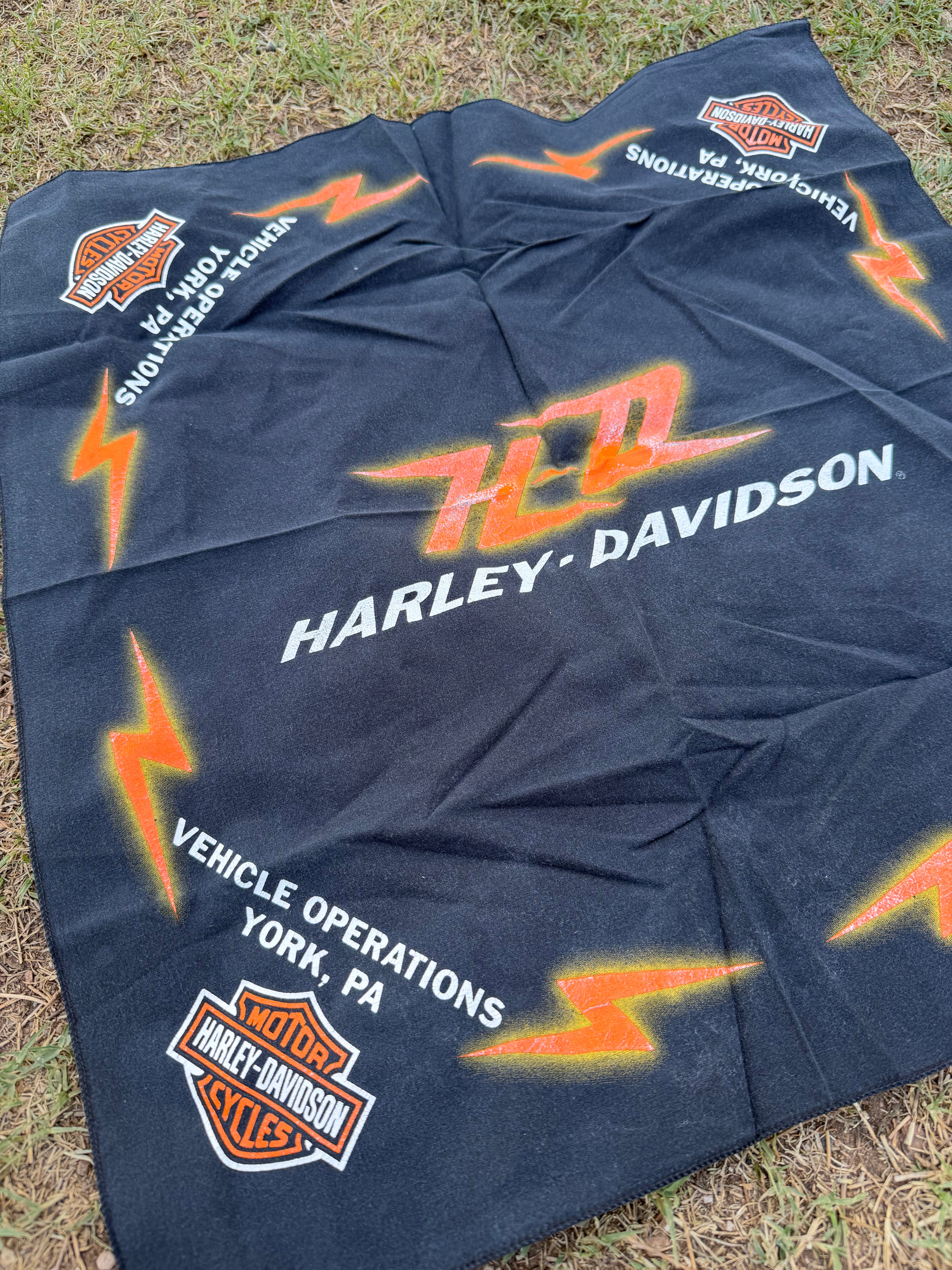 Vintage Harley-Davidson Neon Bolts bandana handkerchief