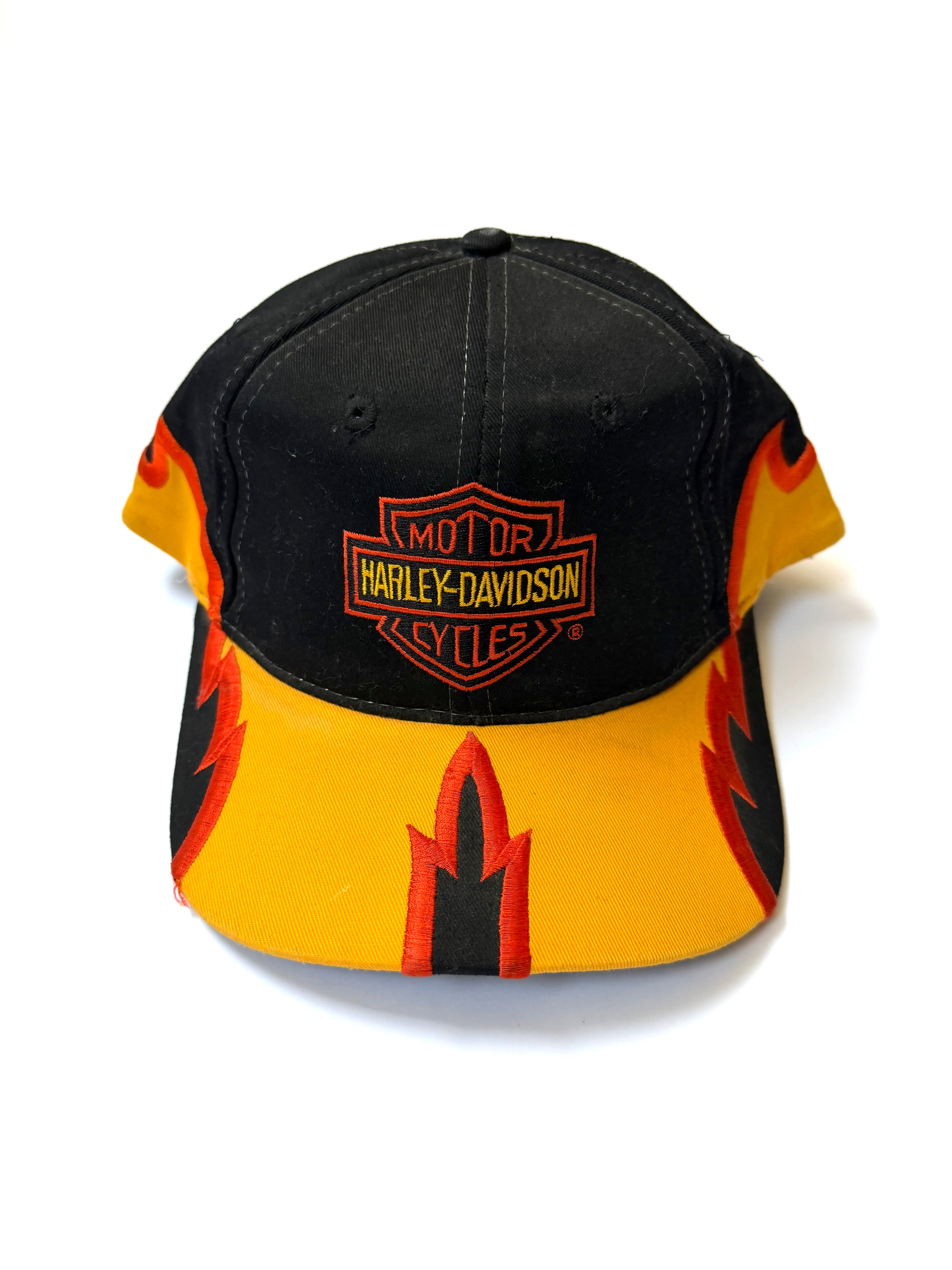 Vintage Harley-Davidson Flames Snapback Hat