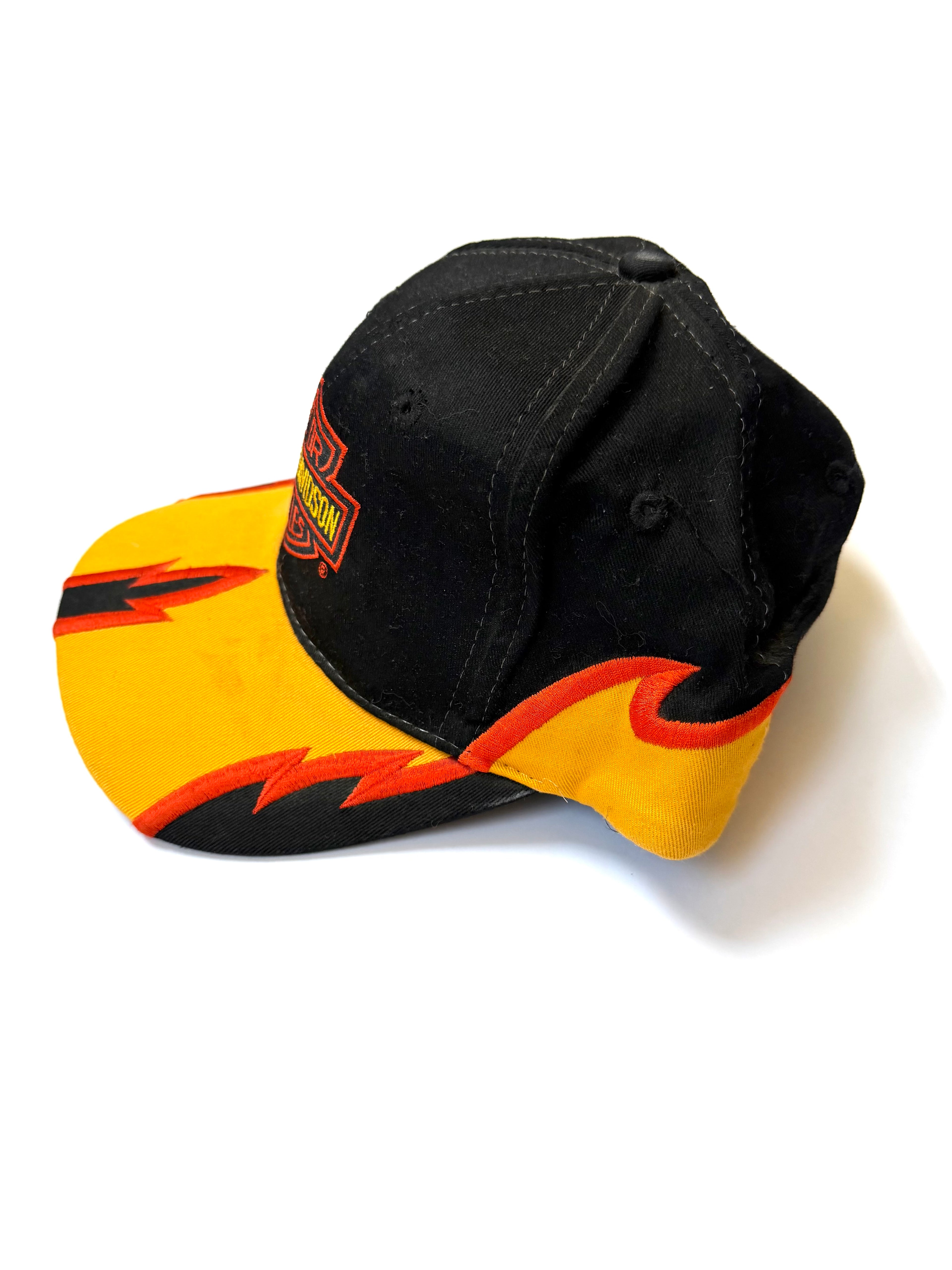 Vintage Harley-Davidson Flames Snapback Hat