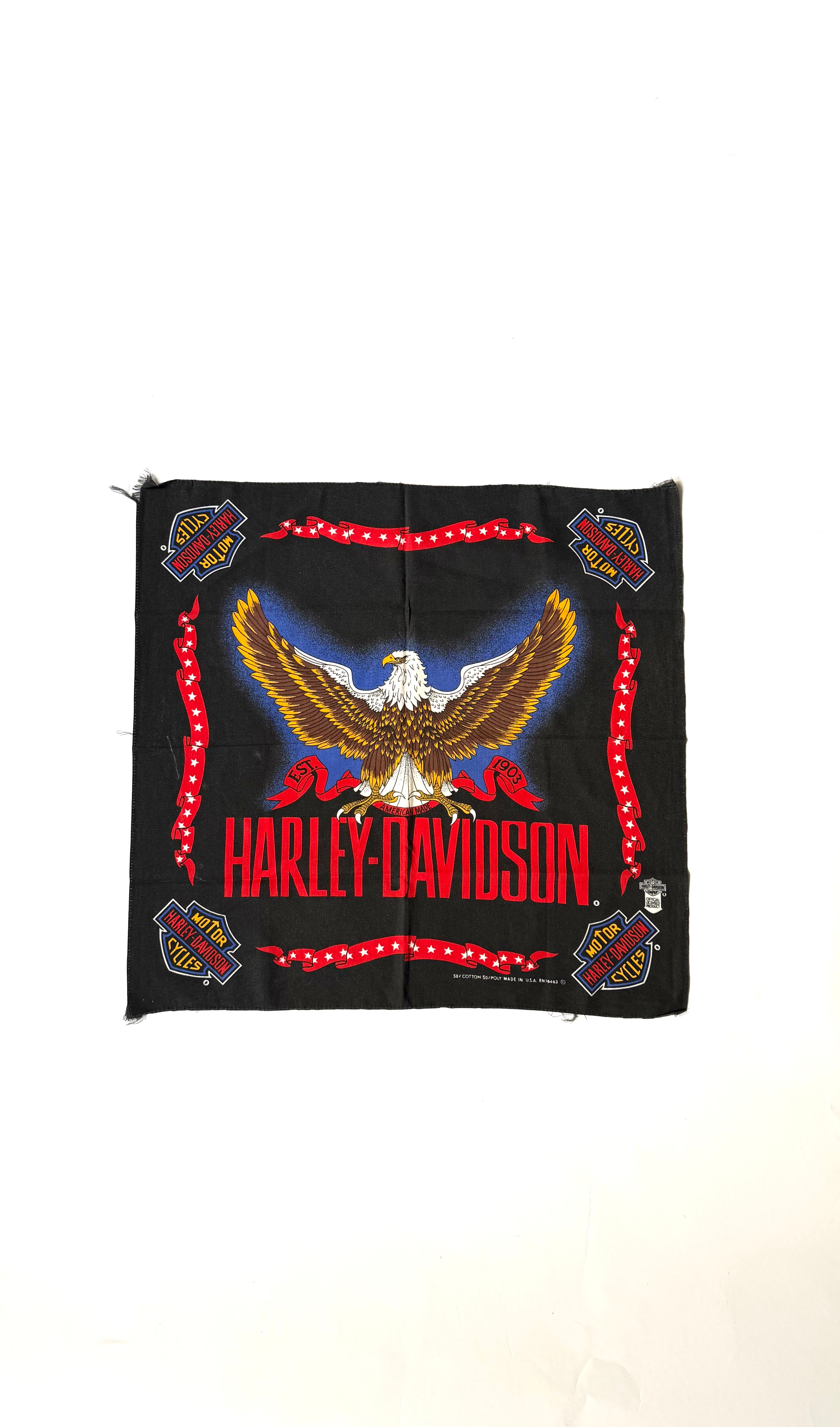 Vintage Harley-Davidson Eagle Open Wings est. 1903 bandana handkerchief