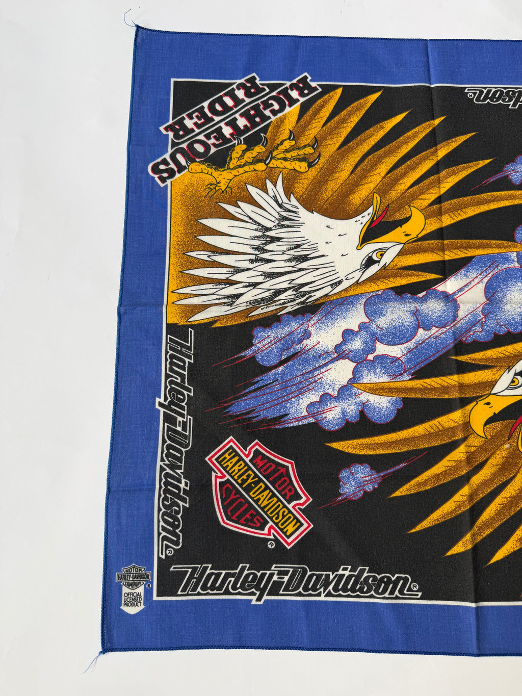 Vintage Harley-Davidson Righteous Rider Eagle Bandana Handkerchief