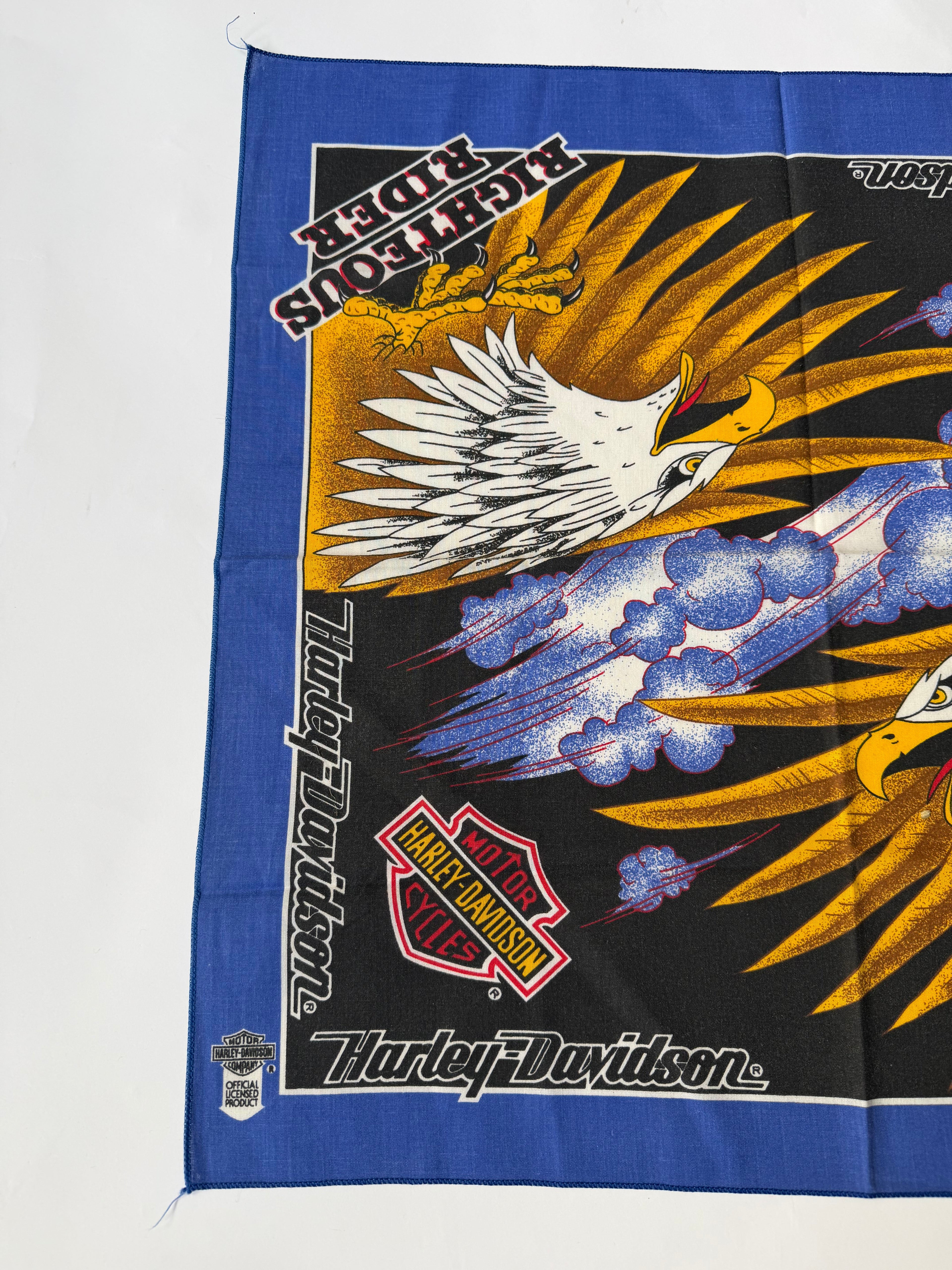 Vintage Harley-Davidson Righteous Rider Eagle Bandana Handkerchief
