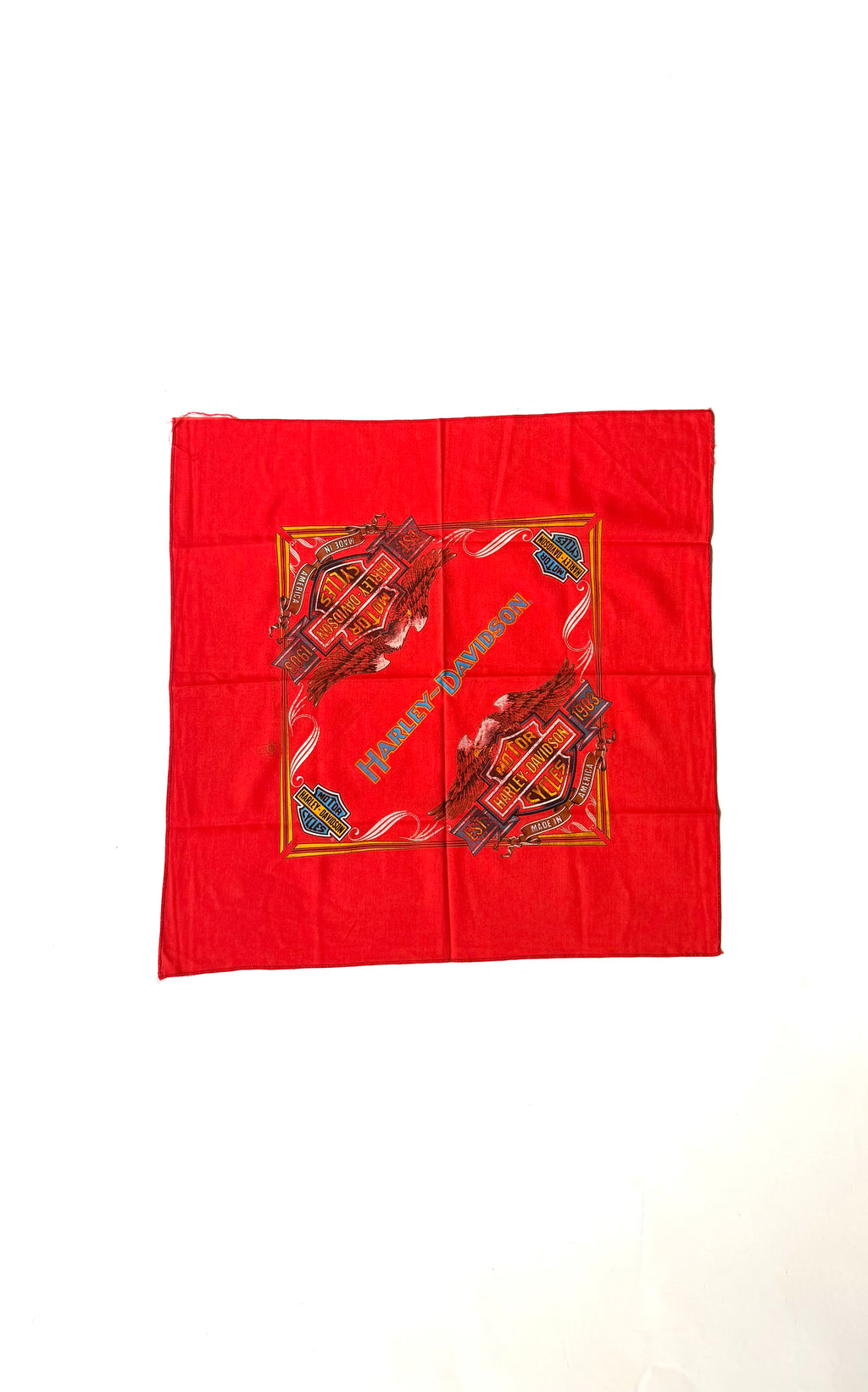 Vintage Harley-Davidson 3-D Emblem Bandana Handkerchief (red)