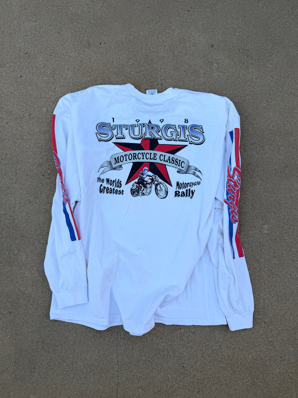 Vintage 1998 Sturgis Motorcycle l/s Red White & Blue