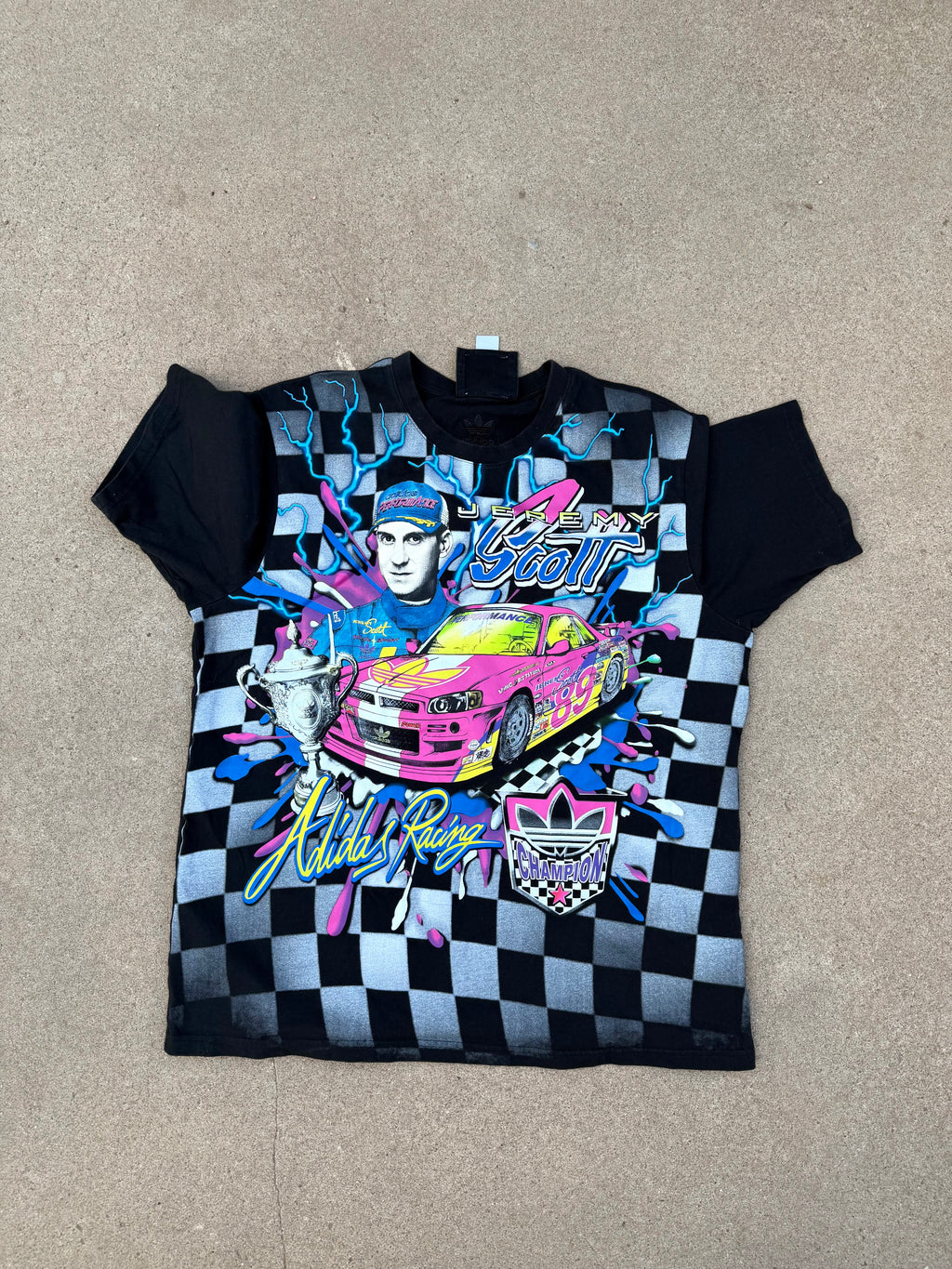 Adidas Jeremy Scott NASCAR style Race Tee Lrg