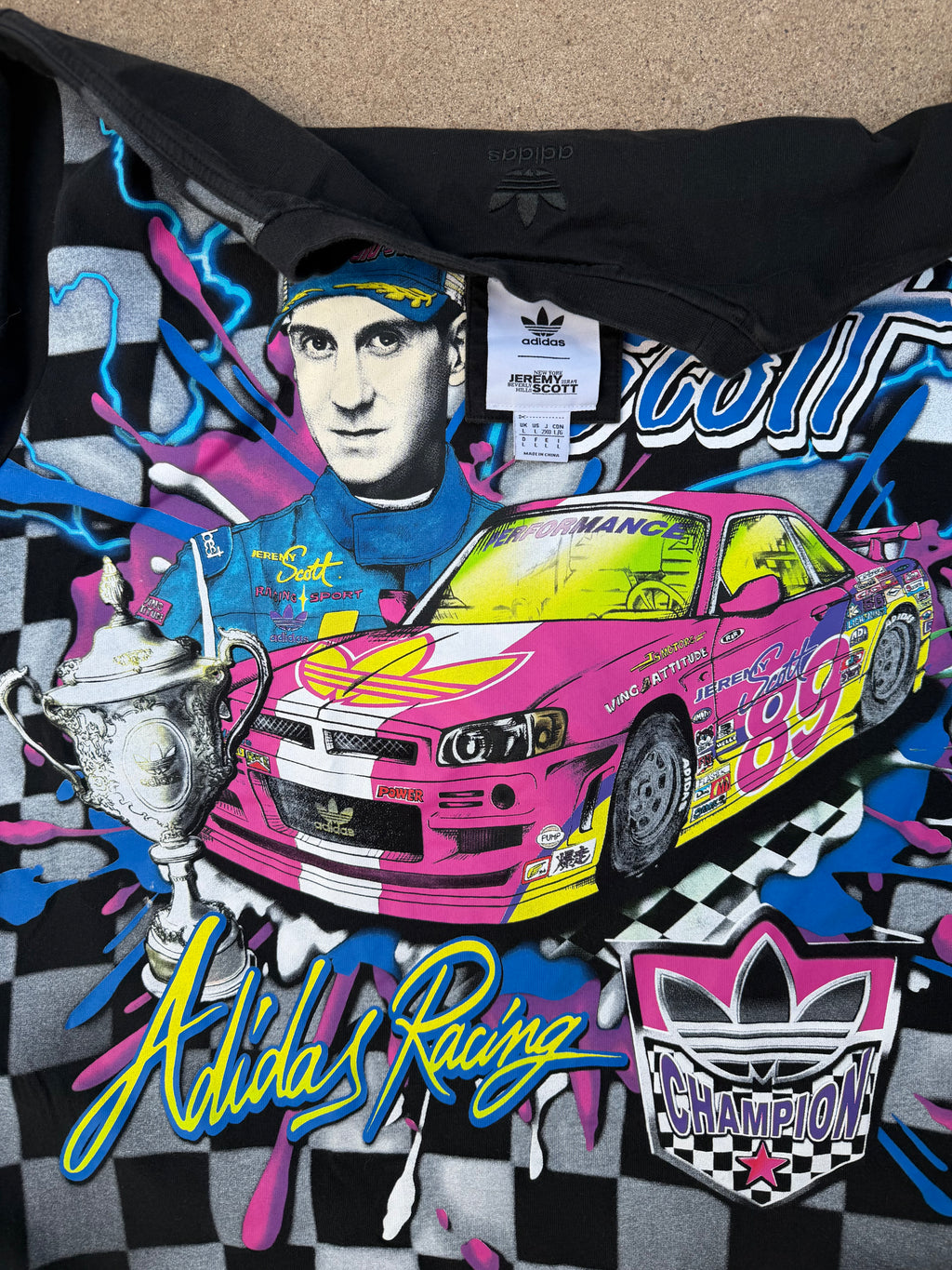 Adidas Jeremy Scott NASCAR style Race Tee Lrg