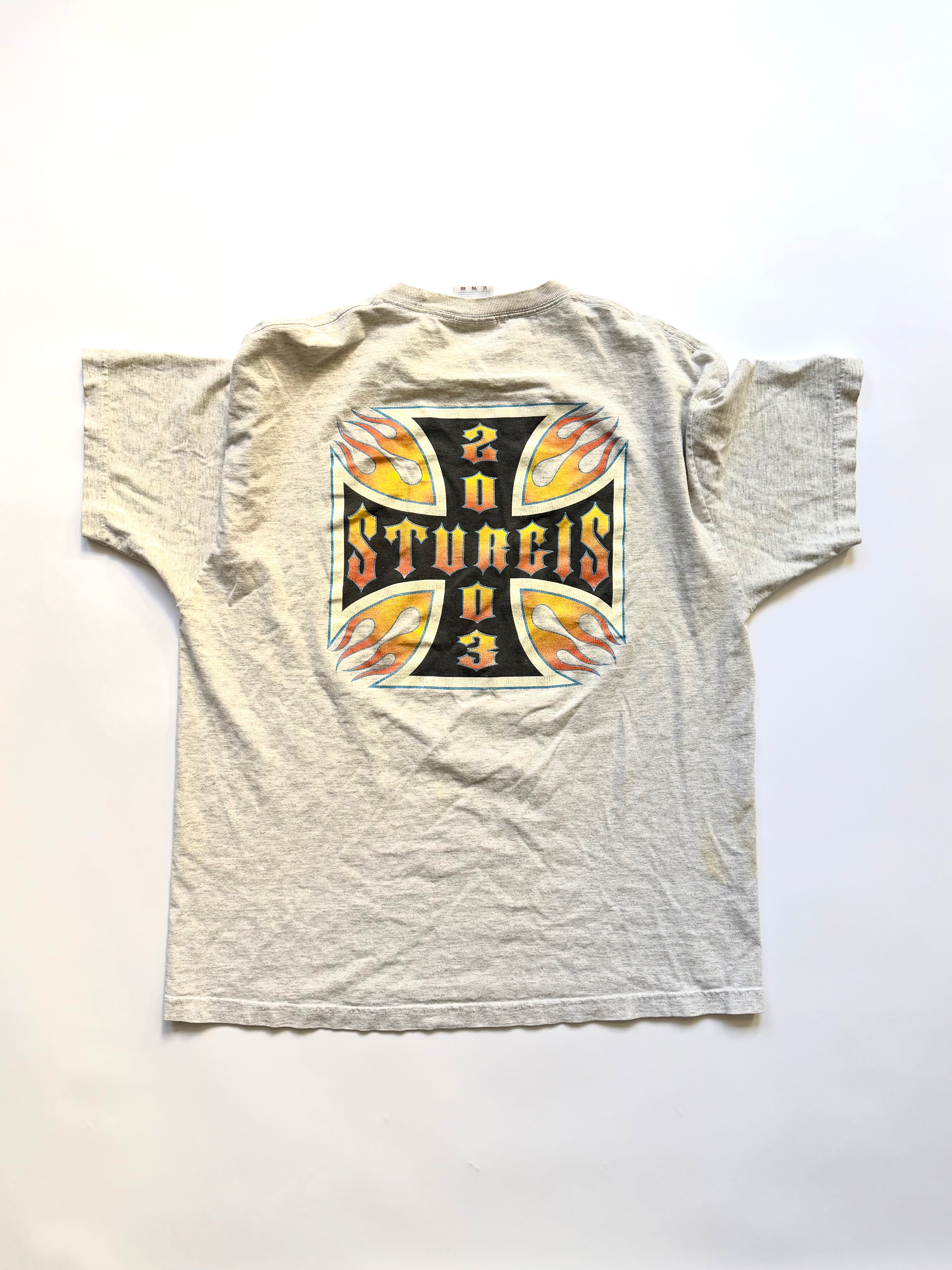 Vintage Sturgis Skull Flames Motorcycle tee