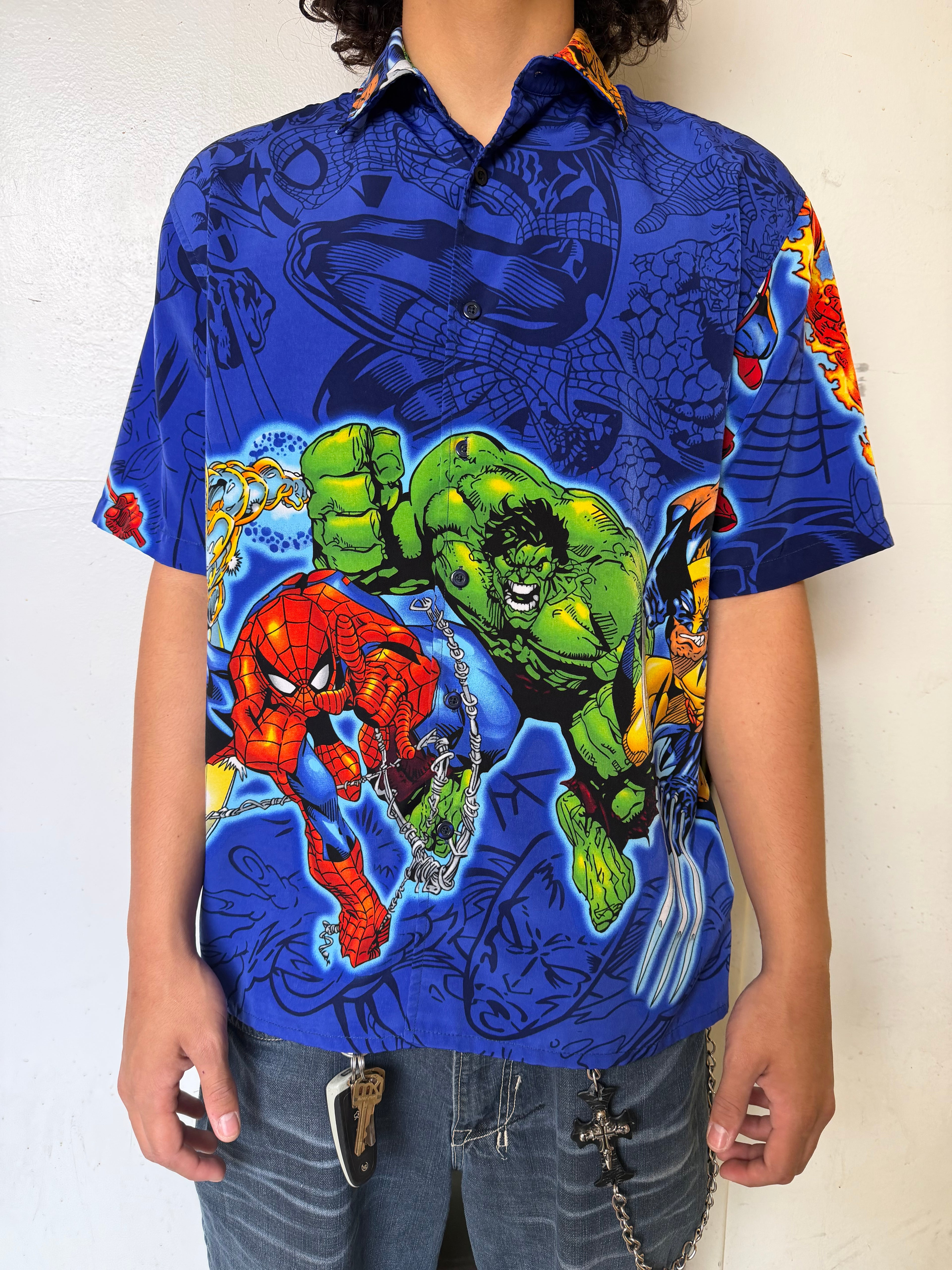 Vintage 2000 MARVEL COMICS S/S Button Up